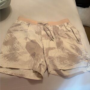 lululemon athletica Cream and Tan Athletic Shorts